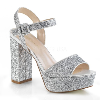 silver glitter platforms