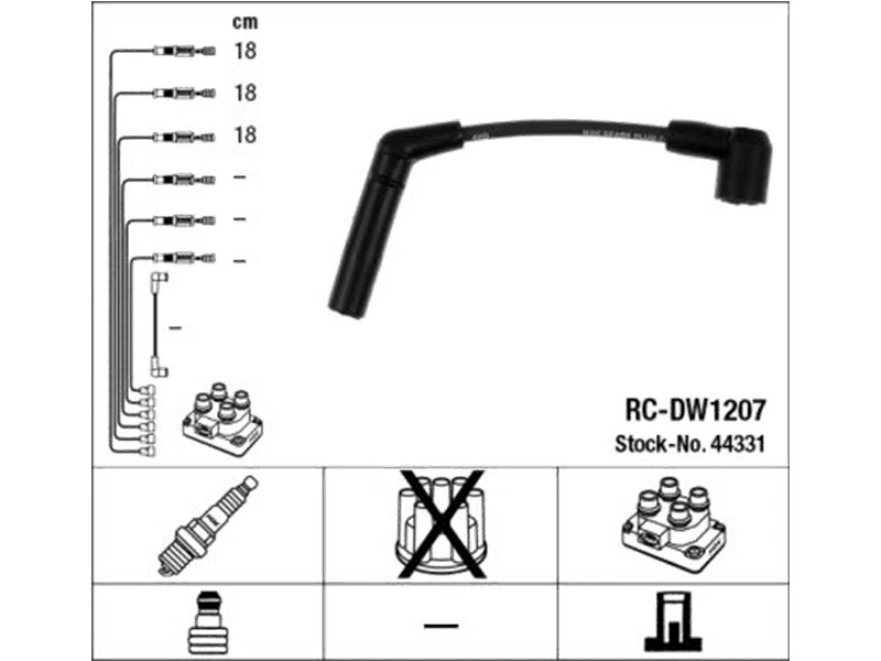 NGK Set Cavi Candela Accensione per DAEWOO CHEVROLET Matiz 0.8 2005 - RC-DW1207 - Immagine 3 di 4