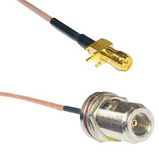 RG178 RP-SMA Female PCB to N FEMALE BULKHEAD Coax RF Cable USA-Ship