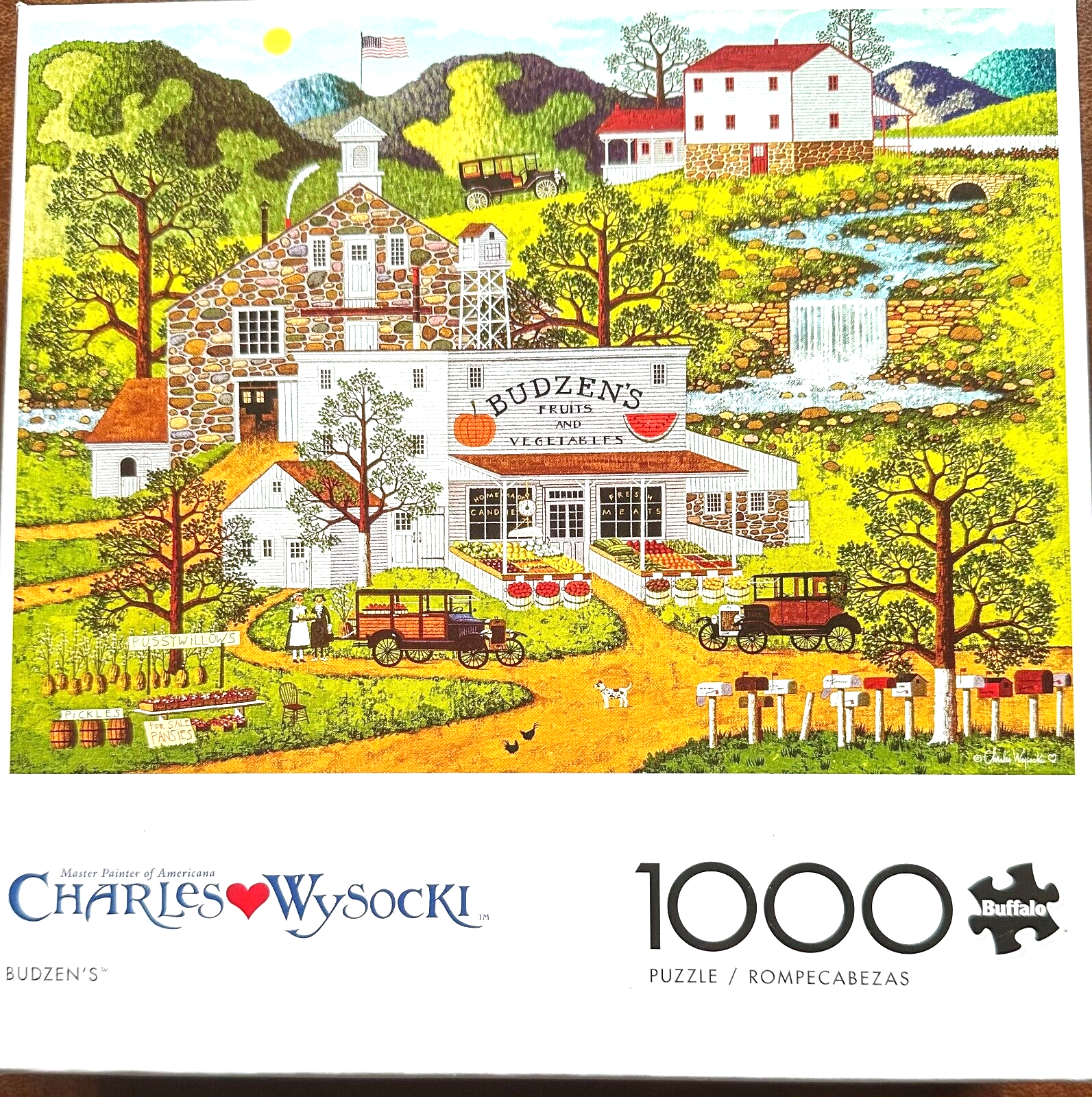 Budzen's CMP 1000 pc Puzzle Fruit & Vegetable Stand Waterfall Old Trucks Wysocki