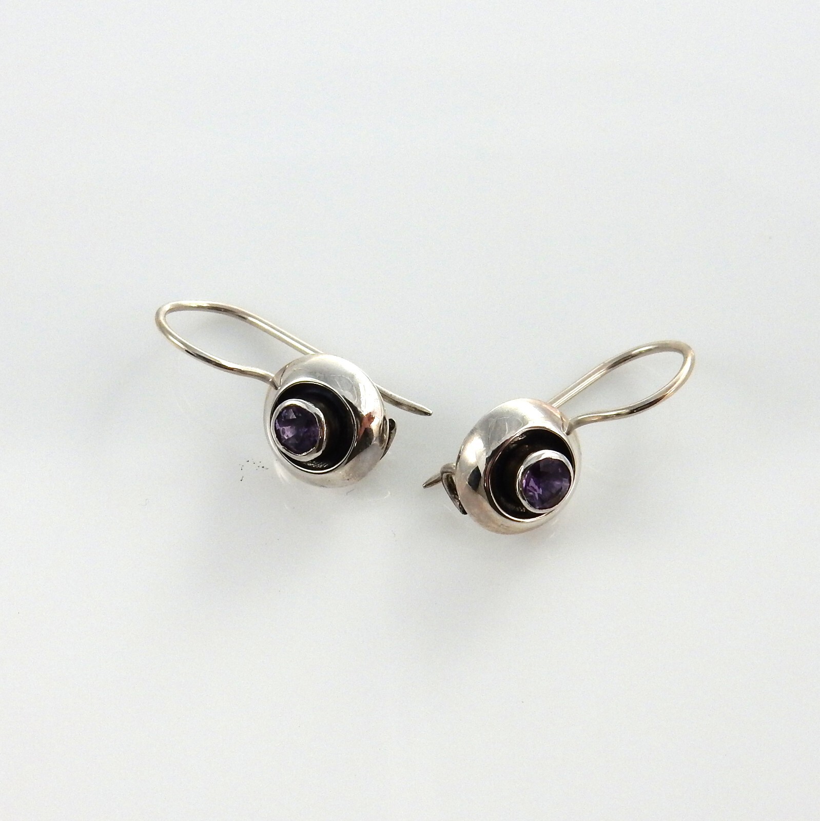Handmade Sterling Silver Purple Amethyst Dangle Earrings | Jewelry