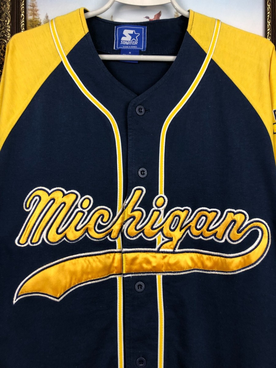 90's STARTER スタジャン ミシガン大学 ヴィンテージ Vintage 90's Starter Michigan Wolverines NCAA Blue Baseball Jersey
