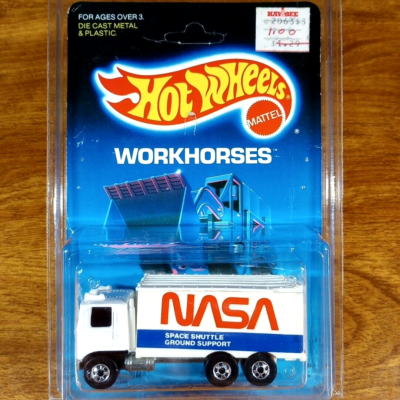 Hot Wheels Workhorses Hiway Hauler NASA Space White BW Blackwall