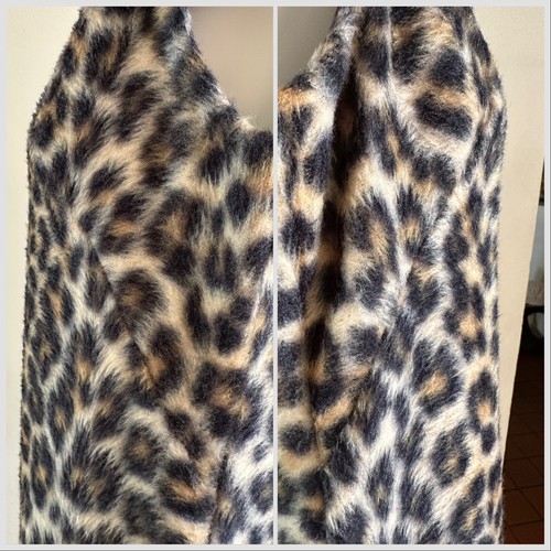 1950s Faux Fur Leopard Print Fuzzy Top Rockabilly Animal Print Mod Kodiak VTG - Picture 13 of 24