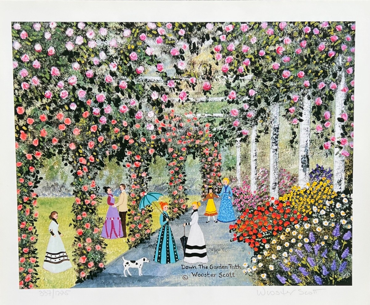 Jane Wooster Scott リトグラフ「チェサピークの野生の白鳥」 Jane Wooster Scott DOWN THE GARDEN PATH Hand Signed Limited