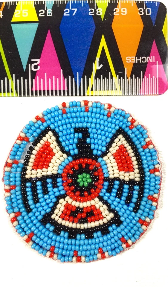 НОВЫЙ РУЧНОЙ РАБОТЫ БИРЮЗОВЫЙ СИНИЙ ОРЕЛ БИСЕРОМ АППЛИКАЦИИ РОЗЕТКА Q53/15 - Изображение 2 из 3