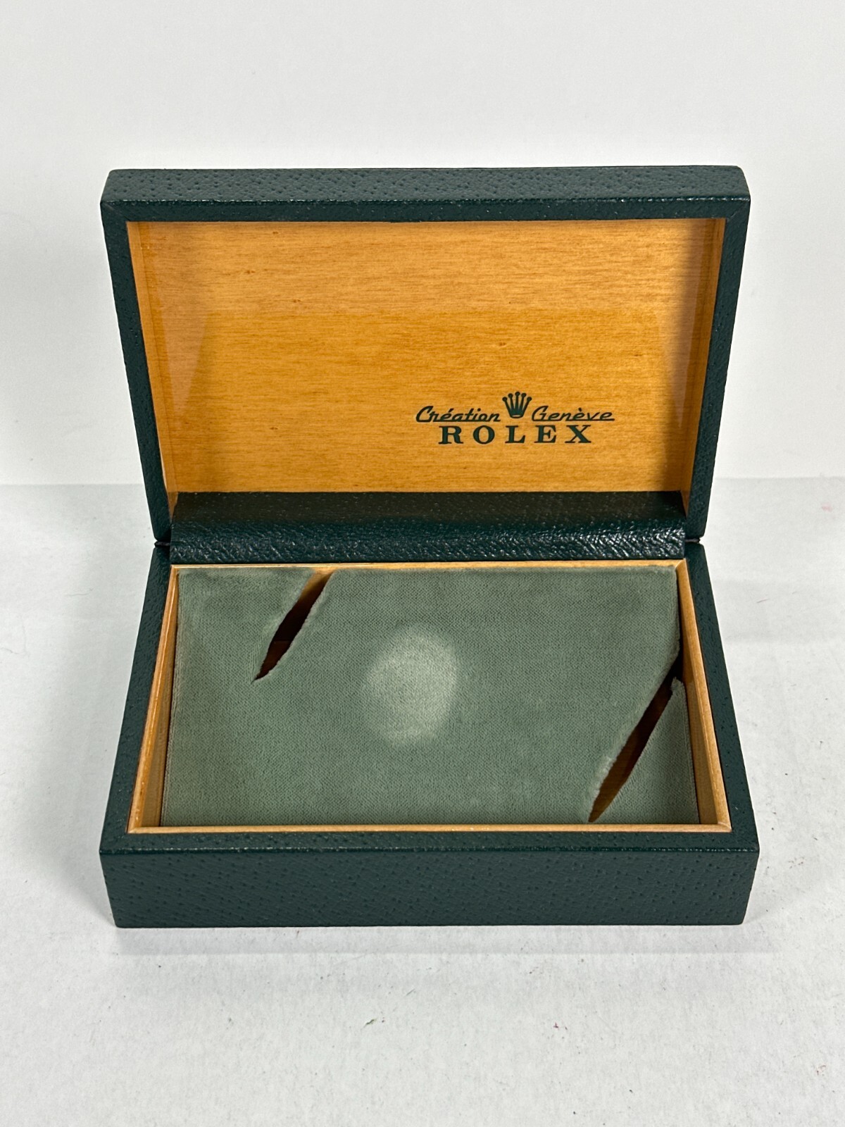 VINTAGE GENUINE ROLEX watch box case 68.00.3 green wood leather 240624003yA