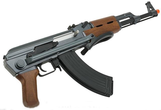 akです Airsoft CYMA AK47-S Full Metal AEG Folding Stock Real Wood Airsoft