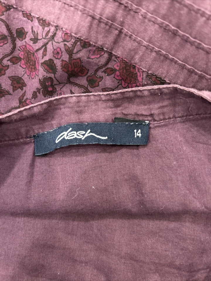 Dash Women’s Skirt Size Uk 14 Purple Floral Panelled A Line Midi Lined Cotton - Image 3 of 4