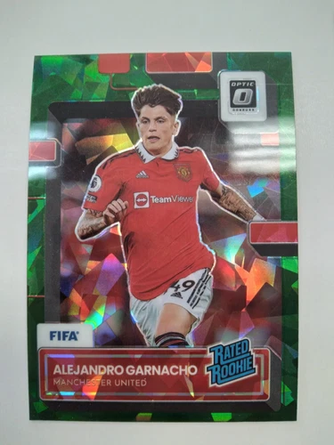 2022-23 Donruss Soccer Alejandro Garnacho Optic Rated Rookie Green Cracked Ice