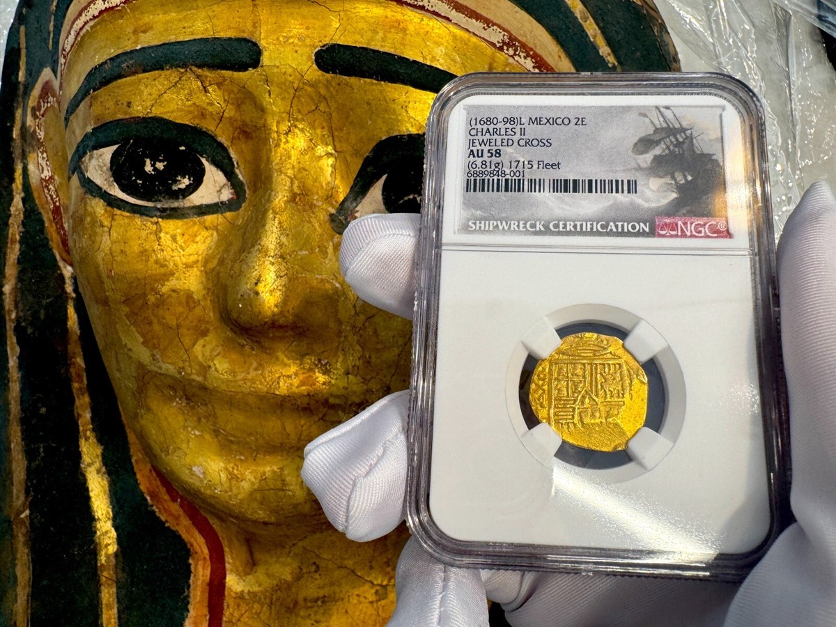 MEXICO 'JEWELED CROSS' 2 ESCUDOS 