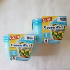 Glad Freezerware 8 Small Containers S With Lids BPA Free Freezer Ware 2 Packs