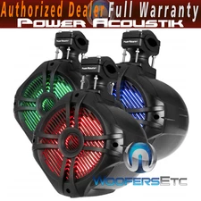 POWER ACOUSTIK MWT-65BL LED 6.5" 600W MARINE BOAT WAKE TOWER TWEETERS SPEAKERS