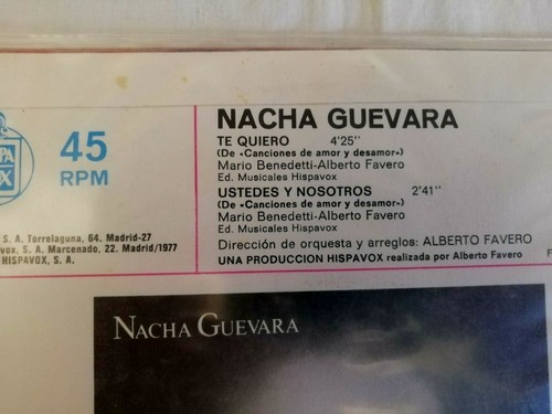 Nacha Guevara Single Vinyl Hispa Vox Te Love You Y We - Picture 4 of 4