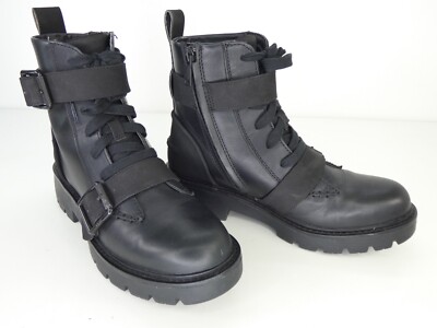 UGG Boots Biker Combat Moto Noe Black Leather Buckle Straps EU 39 UK  UK - Main Image