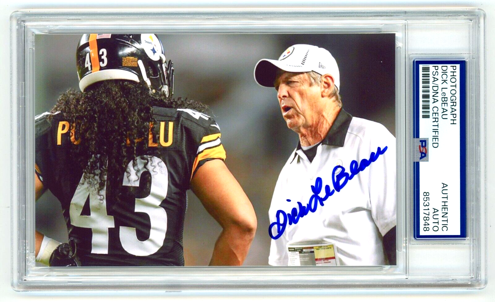 Dick LeBeau Autographed Signed Pittsburgh Steelers Photo (PSA) Pittsburgh Steeers Coach NFL Football 