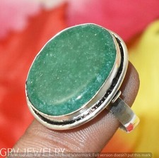 Green Aventurine Gemstone Ring 925 Silver Overlay Us Size 6.5" U293-C110