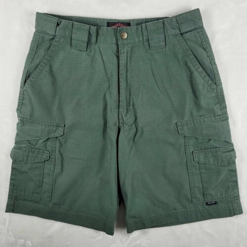 Tru Spec Tactical Cargo Shorts Men's 32 Green Ripstop Workwear Hiking Outdoors