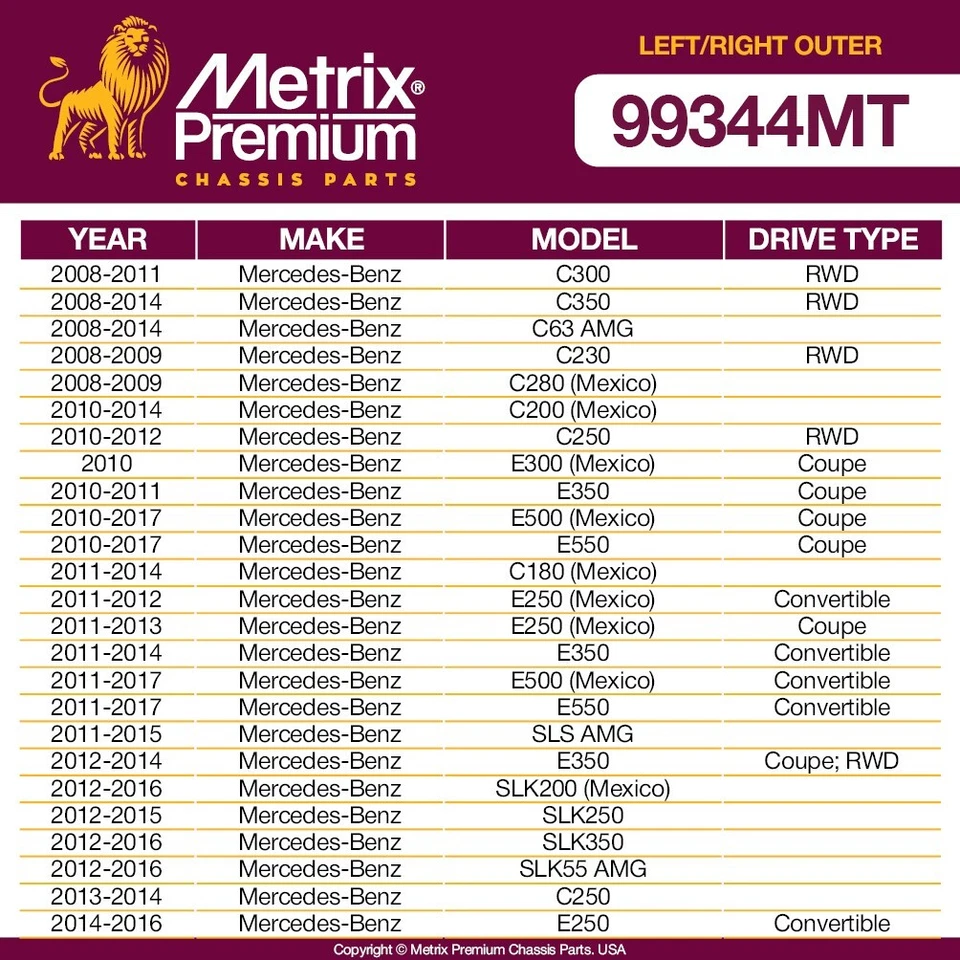 Extremos de barra de amarre exterior delantero para Mercedes-Benz C300 tracción trasera C350 tracción trasera C63 AMG C230 TRACCIÓN TRASERA Foto 2 de 4