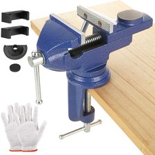 MUXHEL Vice 70mm, Bench Vice Clamp 360° Swivel Base Vices for Workbench, Heav...