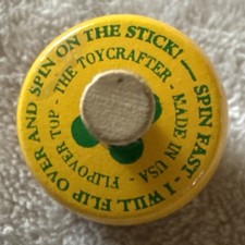 The Toycrafter Wood Flipover Top Made in USA Painted Yellow Red Blue