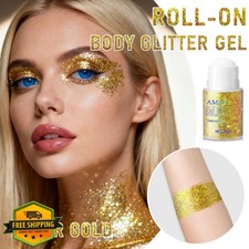 Holographic Body Glitter Gel Gold Roll-on Face Hair Chunky Mermaid Shimmer