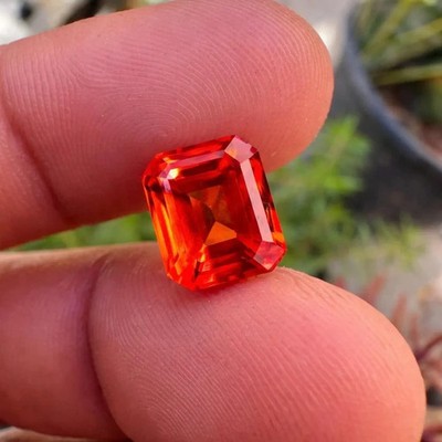 AAA+ 13.20 ct flawless sapphire orange emerald cut loose gemstone EGL Certified