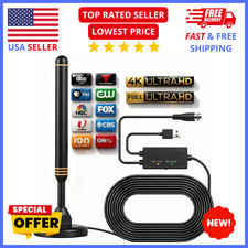TV Antenna Indoor Long Range with Amplifier   HD 4K 1080p Local Channels