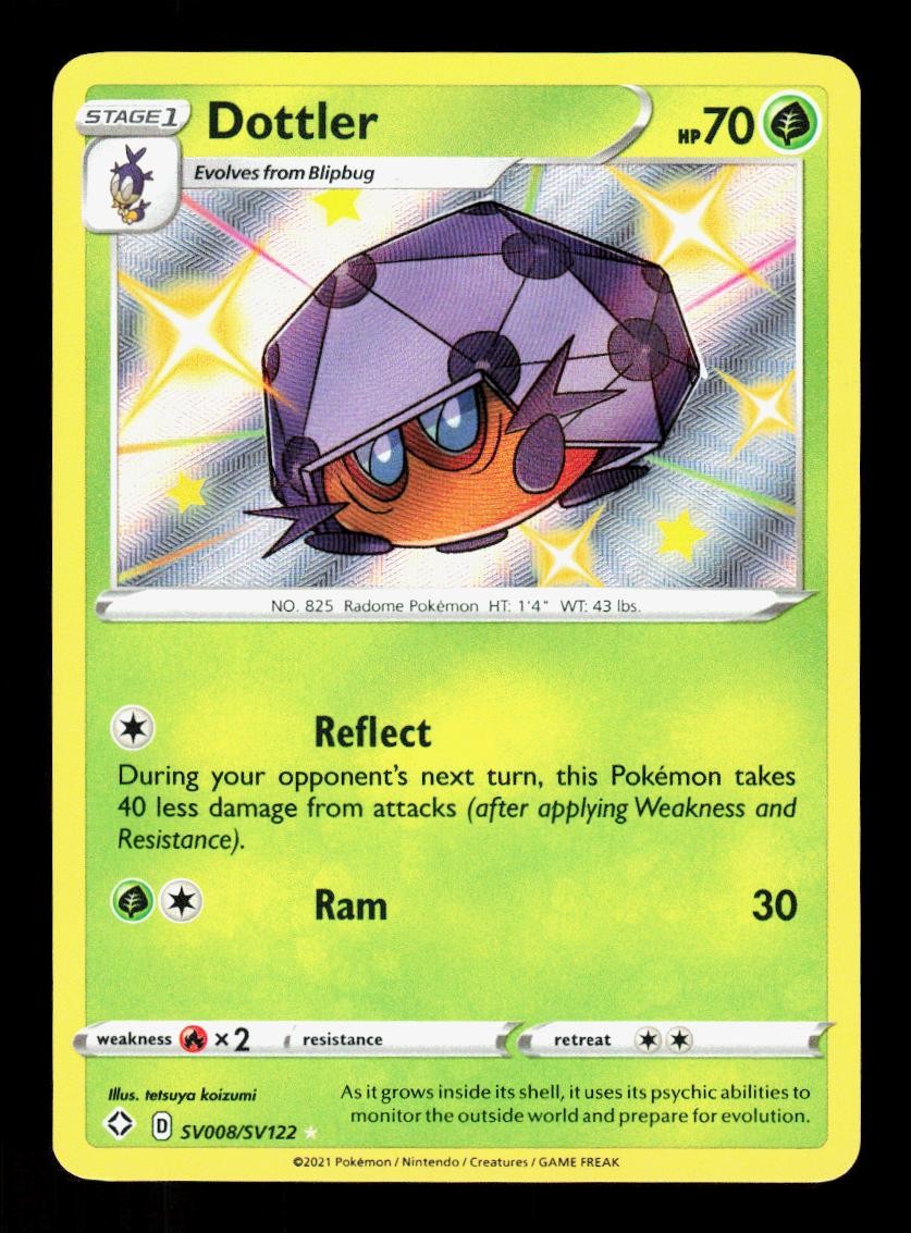 Dottler SV008/SV122 Rare Shiny Shining Fates Shiny Vault Pokemon NM
