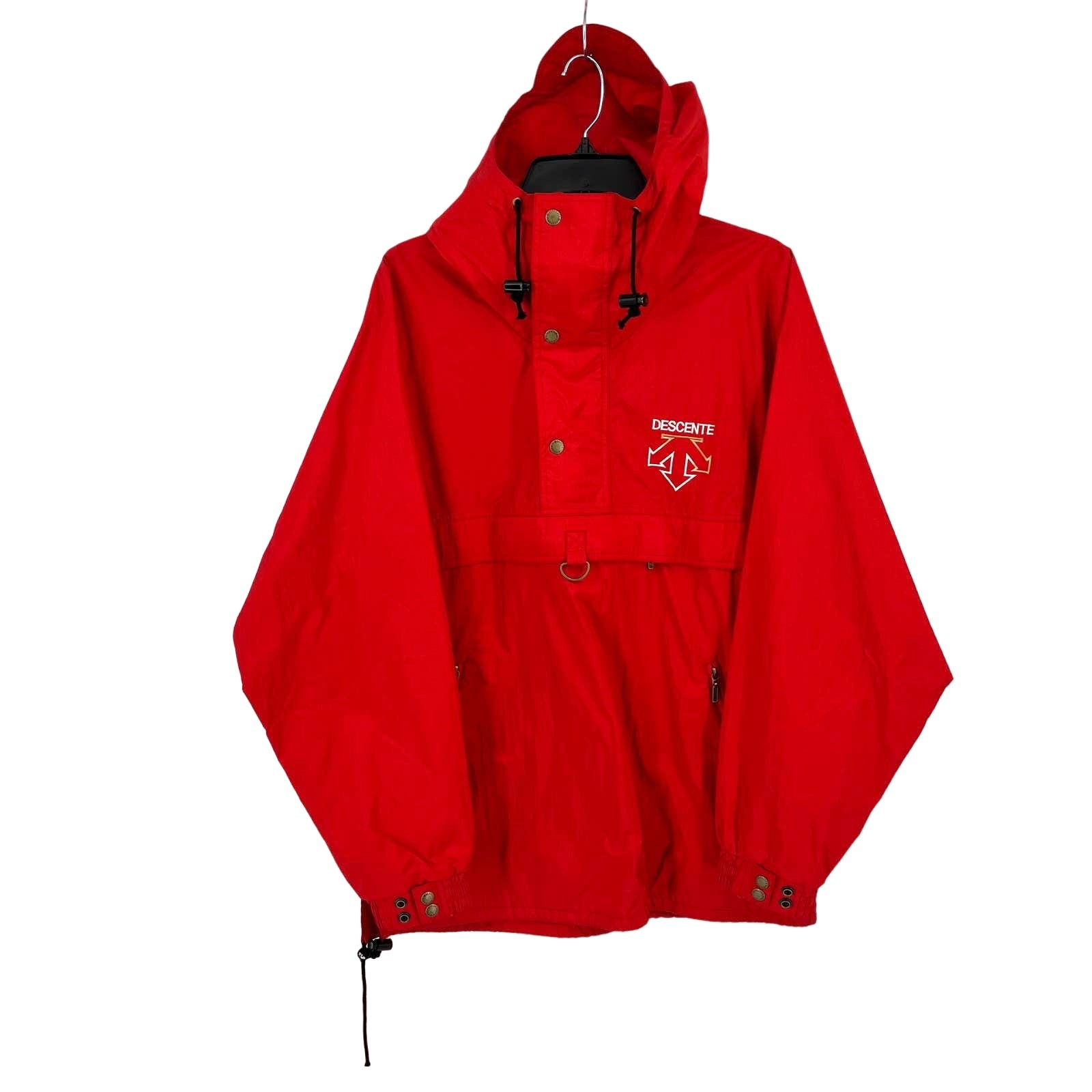Vintage 80s Descente Red Pullover Windbreaker Jacket Mens Size