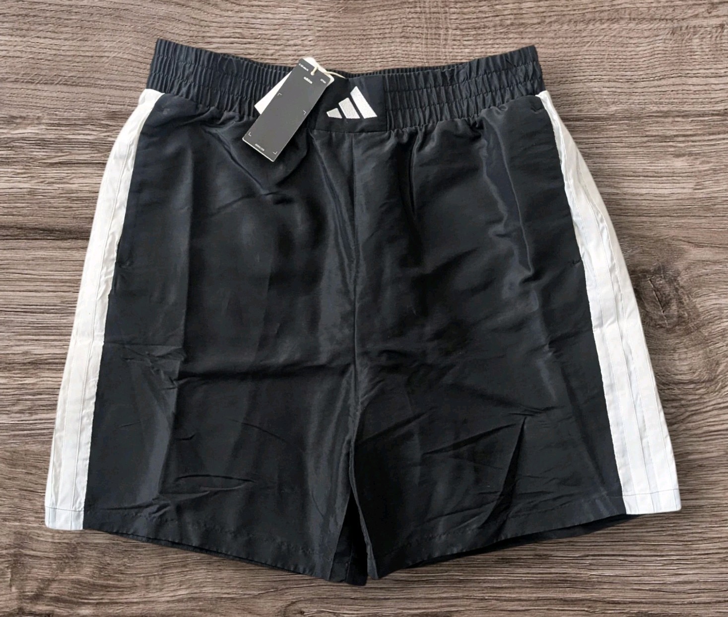 ADIDAS Woven Training Retro Shorts Black /White Stripe  7" Inseam Mens Sz XL NWT