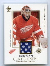 2002 PACIFIC PRIVATE STOCK RESERVE #118 CURTIS JOSEPH GAME-WORN JERSEY /1475