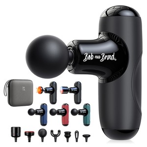 Bob and Brad Q2 Mini Pocket-Sized Deep Tissue Percussion Massager Gun w/5 Heads