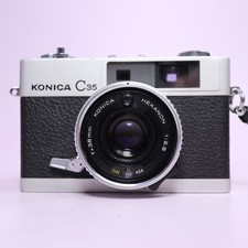 Konica C35 35mm Film Compact Camera Silver Tested New Seals