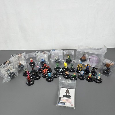 Huge Marvel & DC Heroclix Lot WizKids 31 Miniature Figures Collection & 27 Cards