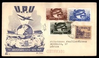 Mayfairstamps España 1949 Unión Postal Universal 75 Aniversario Cubierta aaz_41253