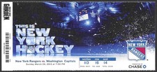 March 24 2013 New York Rangers vs Washington Capitals ticket stub