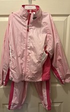 Vintage Kids Girl Track Wind Suit 2 pc Windbreaker Jacket Pants 7/8 Youth CLEAN
