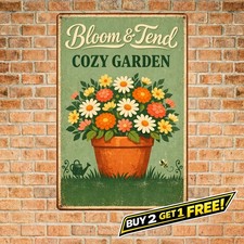 Welcome To My Garden 8x12 Aluminum Sign Funny Vintage Garden Decor