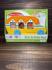 Melissa  Doug Go Tots Wooden Roll Ride Bus with 3 Disks