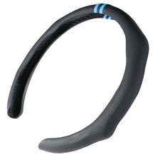 Quick Install Sporty Perforated Nappa Leather Steering Wheel Cover with Blue ...