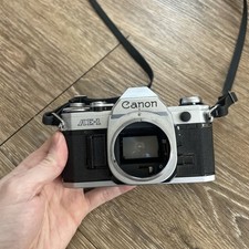 Canon AE-1 SLR Film Camera Body Chrome AE1 35mm A1 With Strap Working