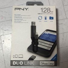 PNY Duo Link 128GB USB 3.0 OTG Flash Drive Made for iPhone iPad Sync, Storage