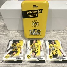 Opened Topps BVB-Team-Set 2020/21 Borussia Dortmund Tin Reyna Haaland Bellingham