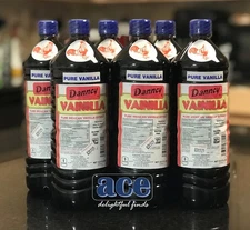 Six (6) Danncy Pure Mexican Vanilla Extract - Dark Color (1 Liter each)