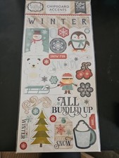 Echo Park Adhesive Chipboard Accents ~ I Love Winter ~ New ~ Unopened 