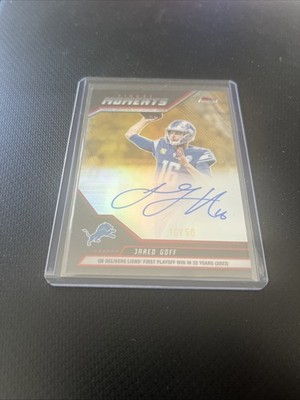 2025 TOPPS FINEST JARED GOFF FINEST MOMENTS ON CARD AUTO GOLD 16/50 LIONS