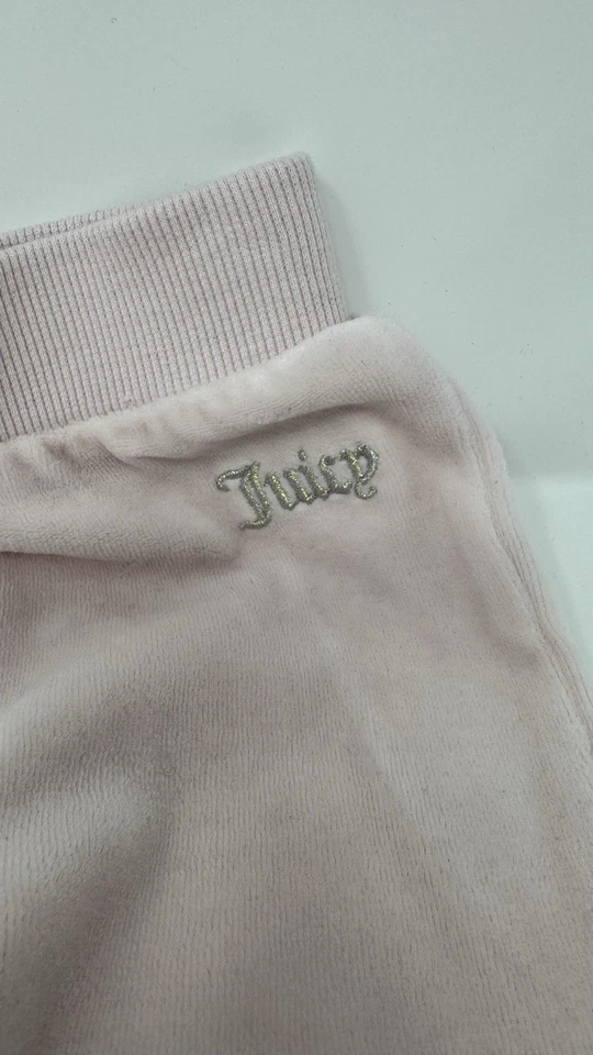 Juicy Couture Little Girls Baby Pink Velour Pants with Logo Accent Size 4 - Image 3 of 4