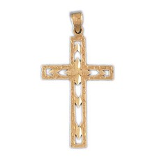 Cross Charm Pendant 14k Gold