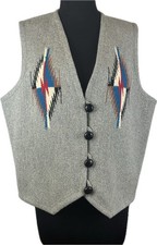 Ortega  s Hand Woven Wool Vest Vtg Chimayo Women  s XL/XXL Unisex 45  Pit To Pit